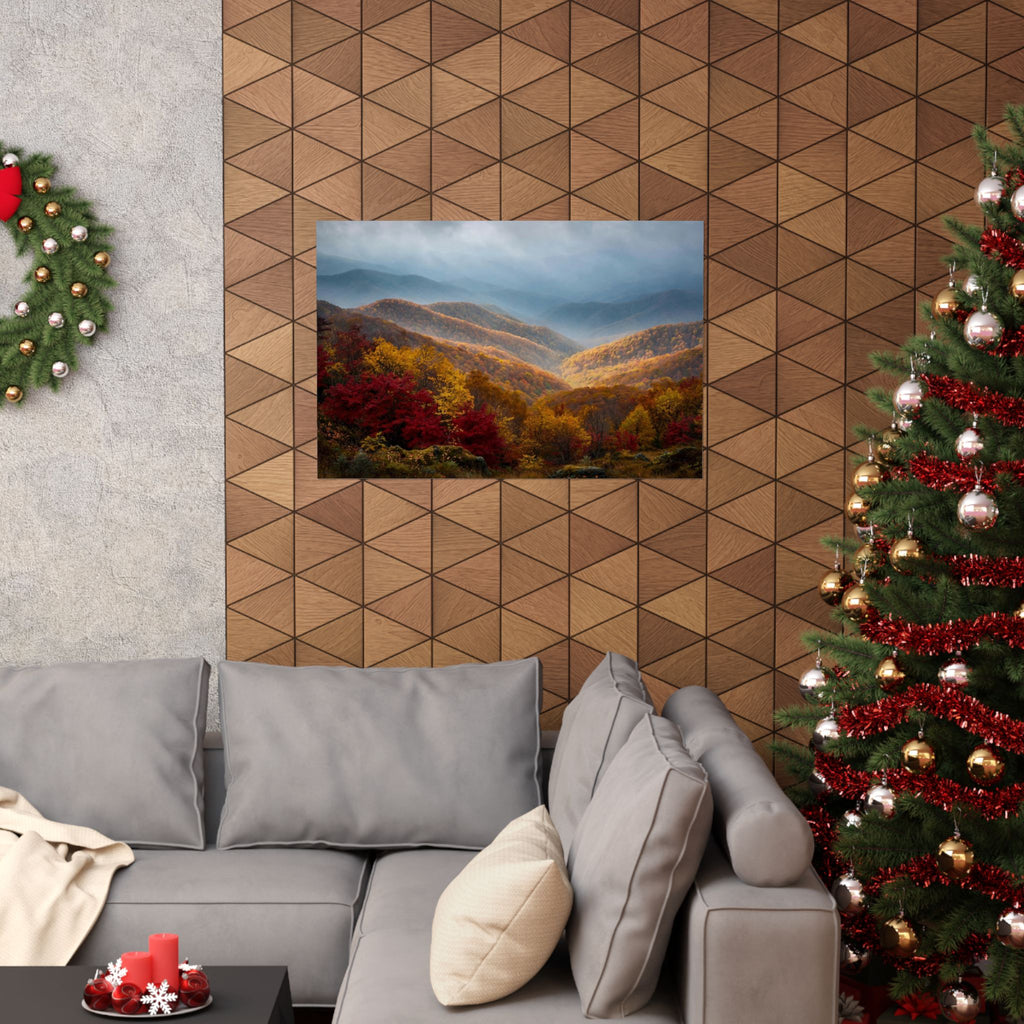 Autumn Ridge Art Print — Fall Colors Mountain Poster