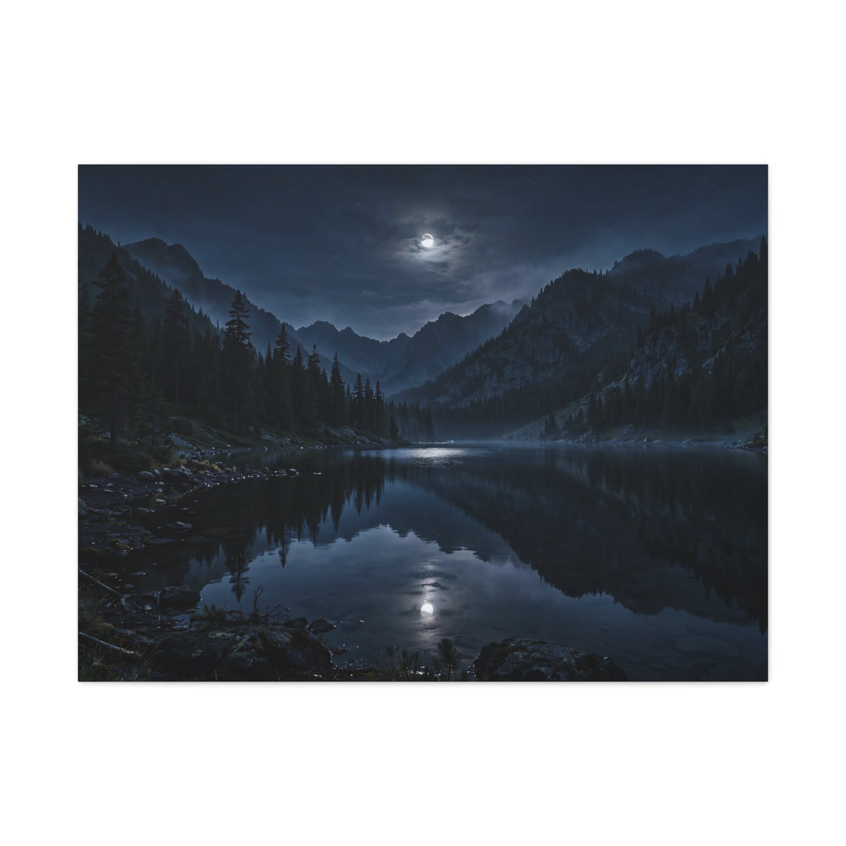 Moonlit Lake — Wander Wild Co Canvas Print