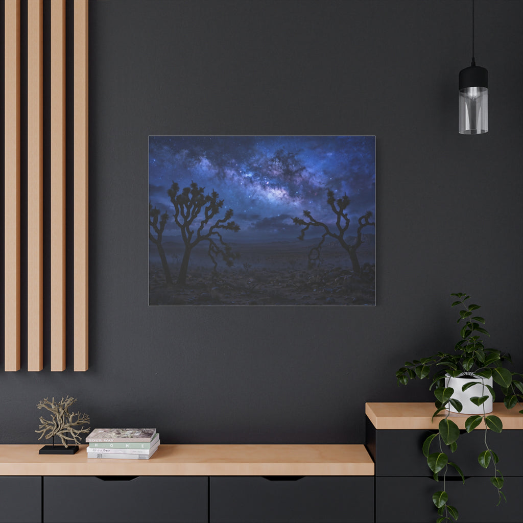 Desert Night Canvas Print — Joshua Tree Milky Way Wall Art