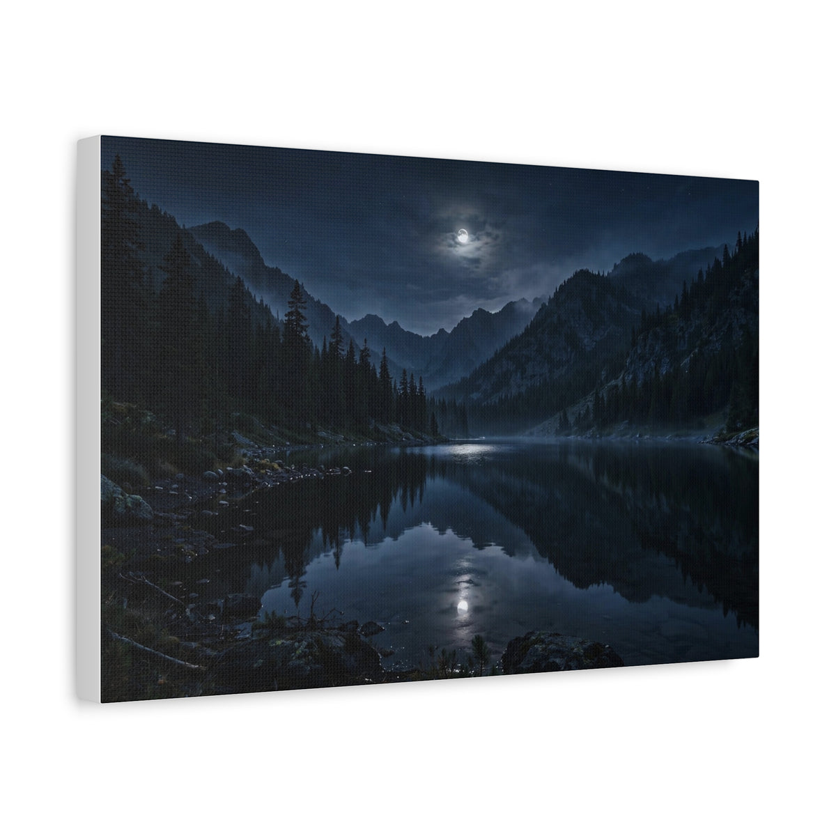 Moonlit Lake — Wander Wild Co Canvas Print