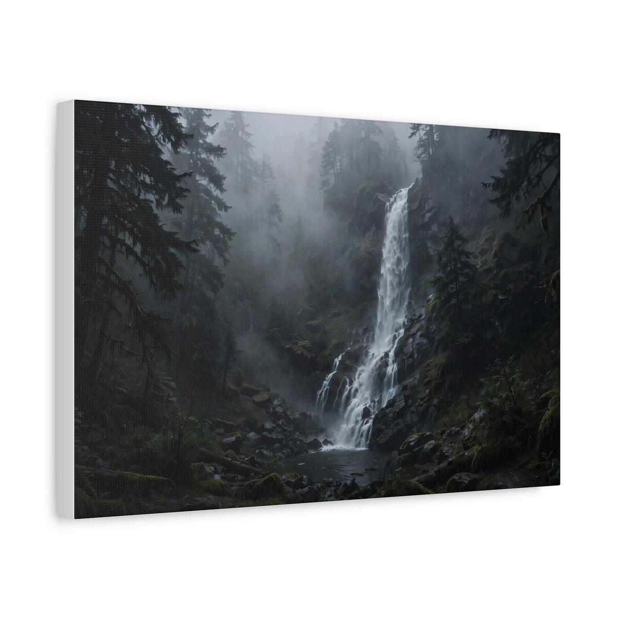 Waterfall in Fog — Wander Wild Co Canvas Print