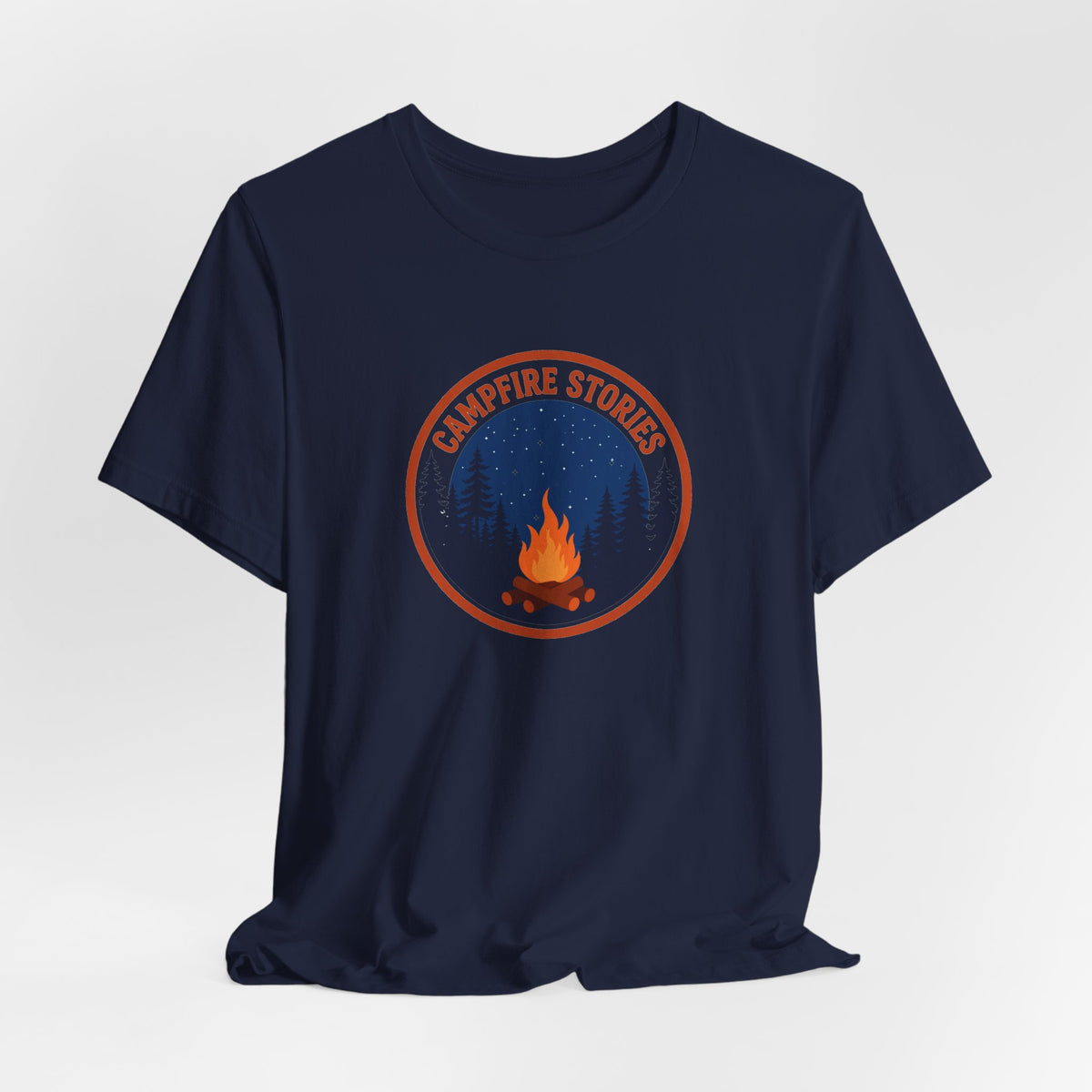 Vintage campfire scene graphic on a Wander Wild Co classic tee