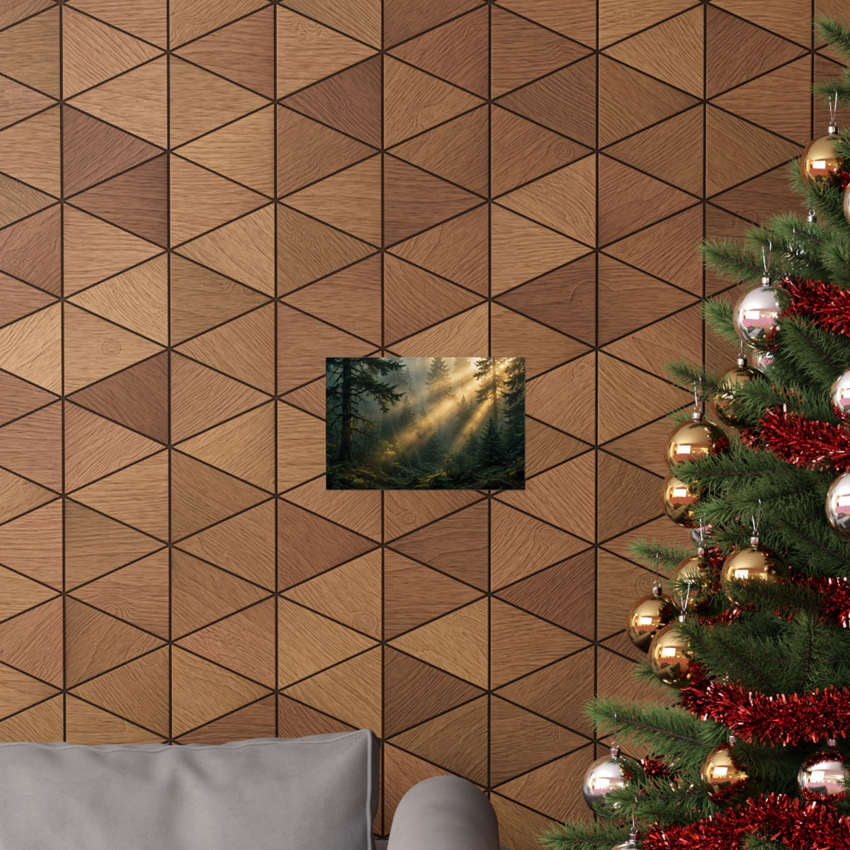 Sunbeams Through Pines Art Print — Forest Light Rays Poster