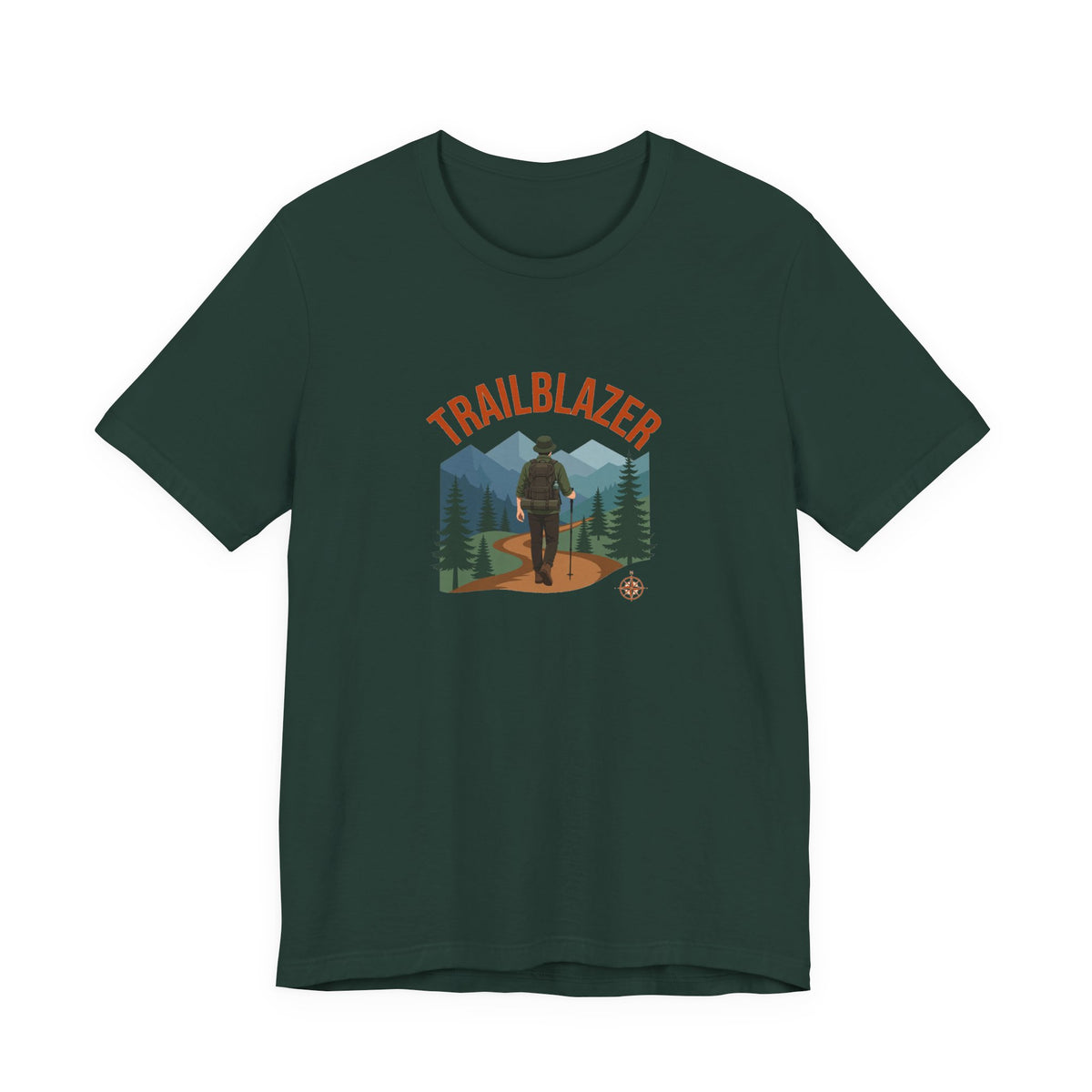 Retro mountain trail badge graphic on a Wander Wild Co vintage classic tee