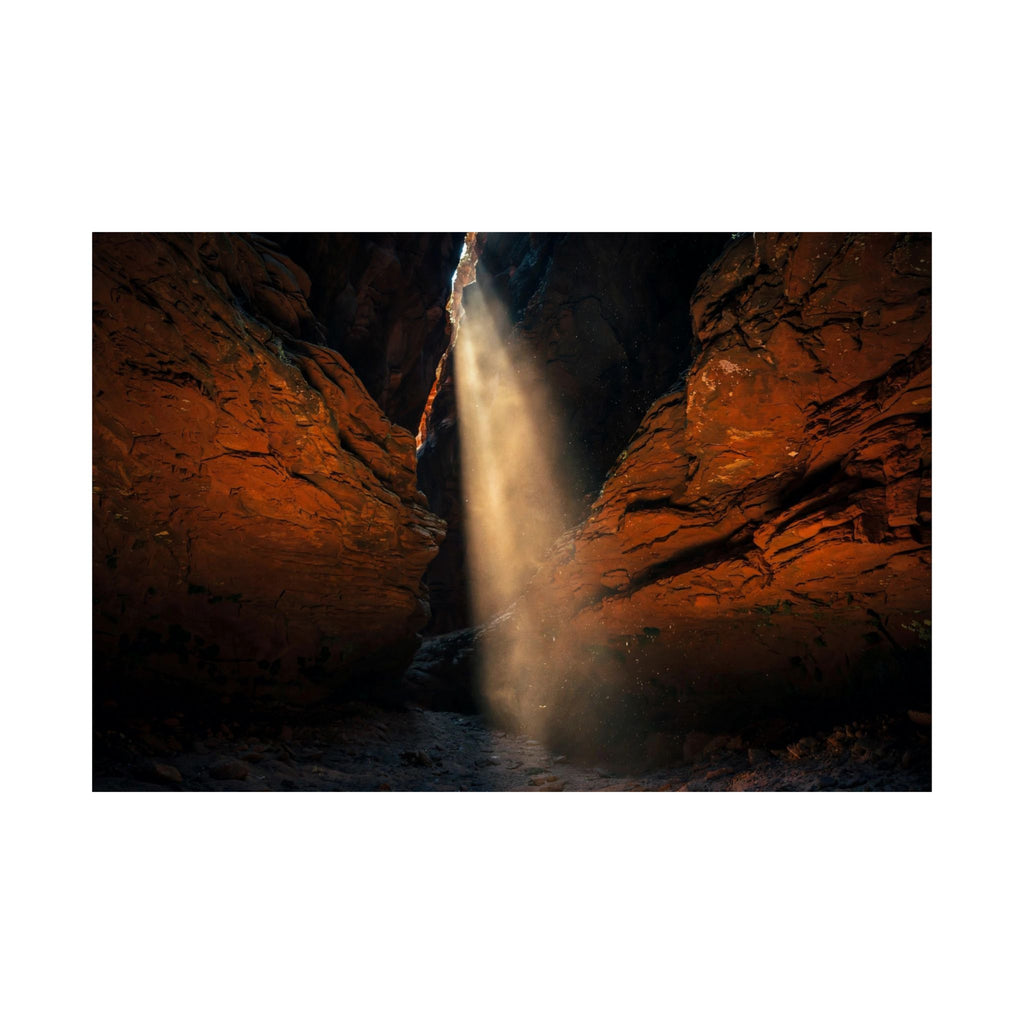 Slot Canyon Light Art Print — Desert Canyon Light Beam Poster