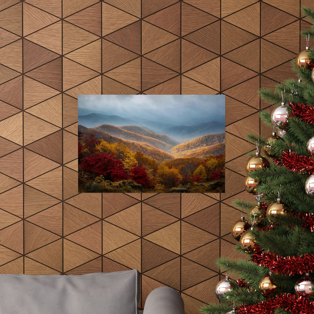 Autumn Ridge Art Print — Fall Colors Mountain Poster