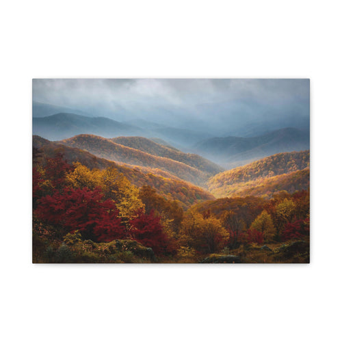 Autumn Ridge Canvas Print — Fall Foliage Mountain Landscape Wall Art