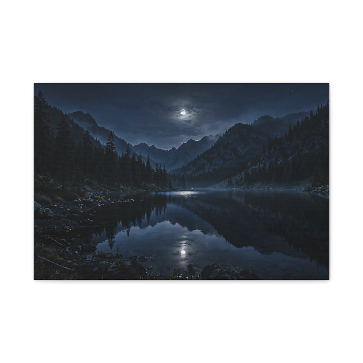 Moonlit Lake — Wander Wild Co Canvas Print