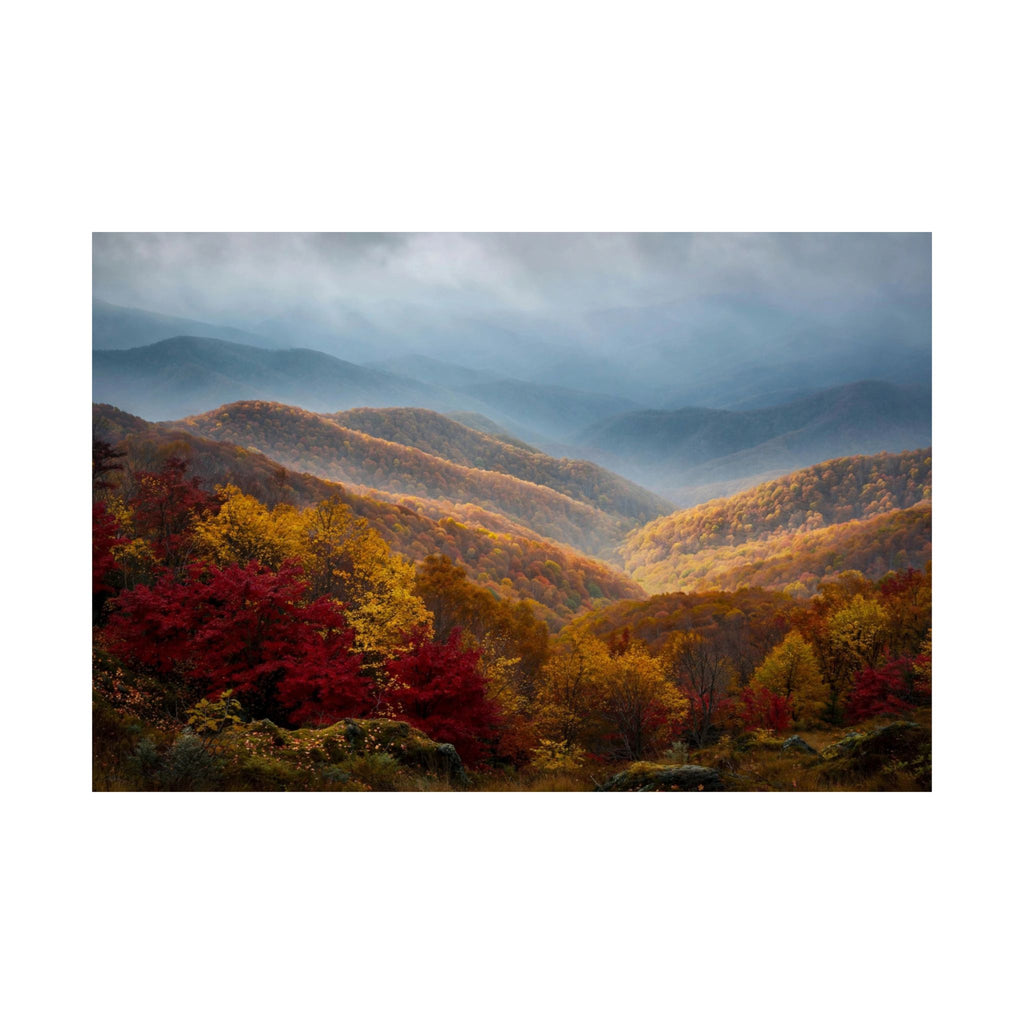 Autumn Ridge Art Print — Fall Colors Mountain Poster