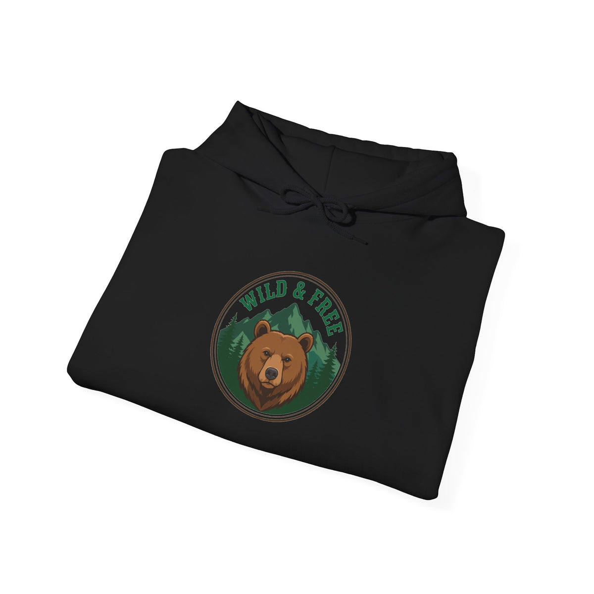 Vintage wild and free wilderness graphic on a Wander Wild Co pullover hoodie