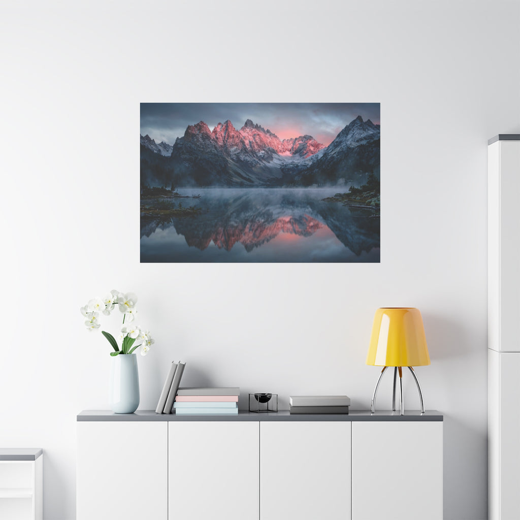 Alpine Dawn Canvas Print — Mountain Sunrise Lake Landscape Wall Art
