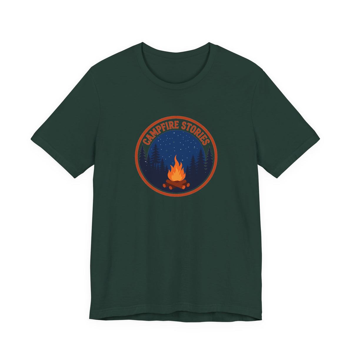 Vintage campfire scene graphic on a Wander Wild Co classic tee