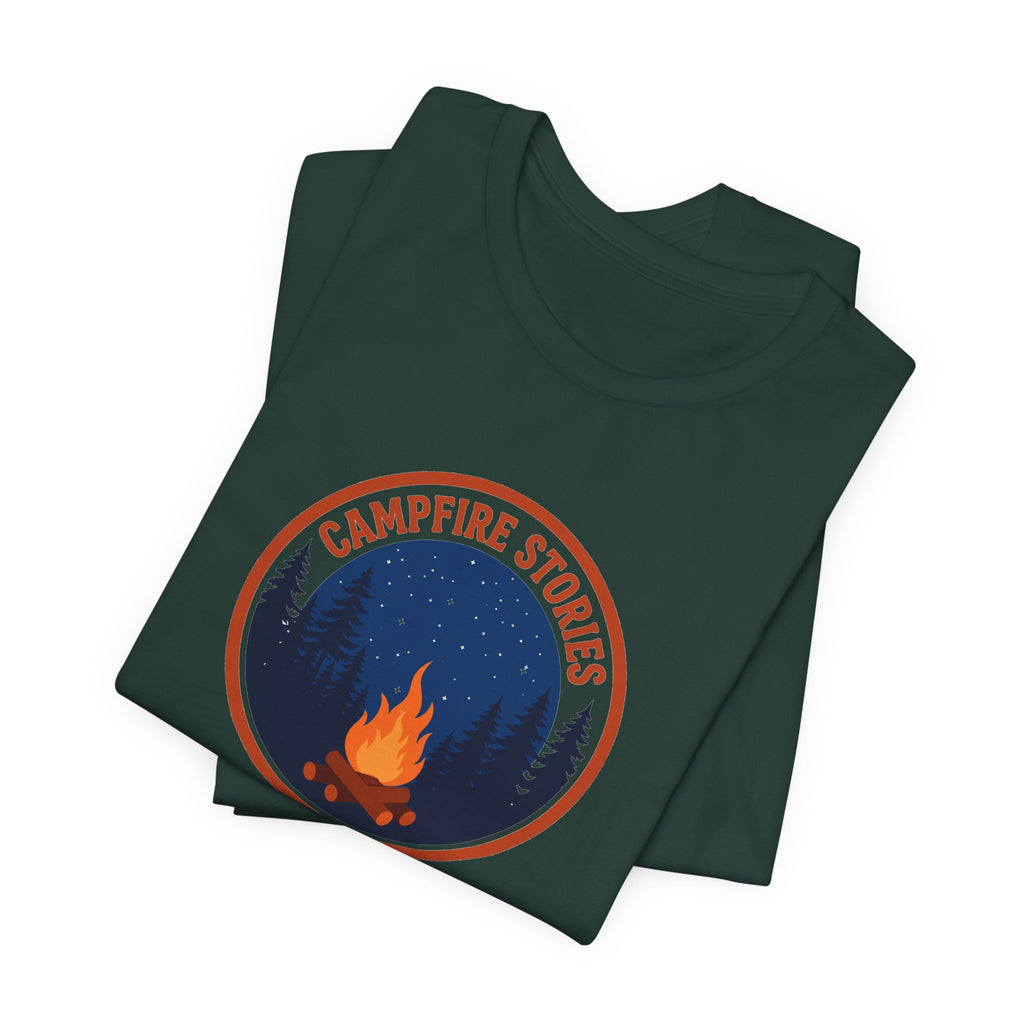 Vintage campfire scene graphic on a Wander Wild Co classic tee