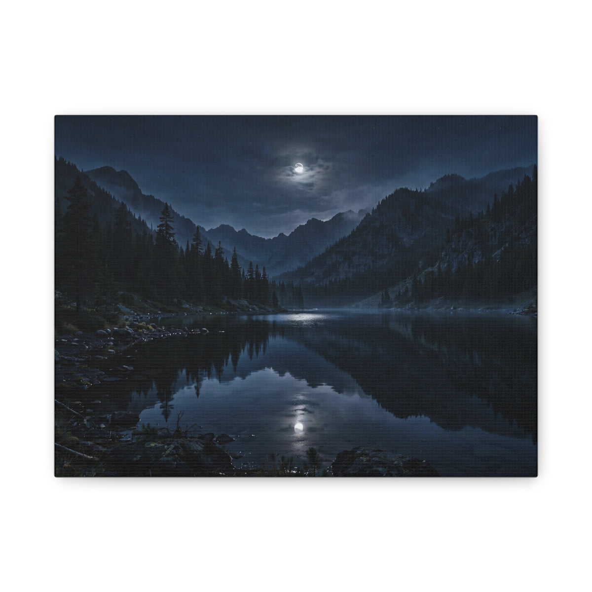 Moonlit Lake — Wander Wild Co Canvas Print