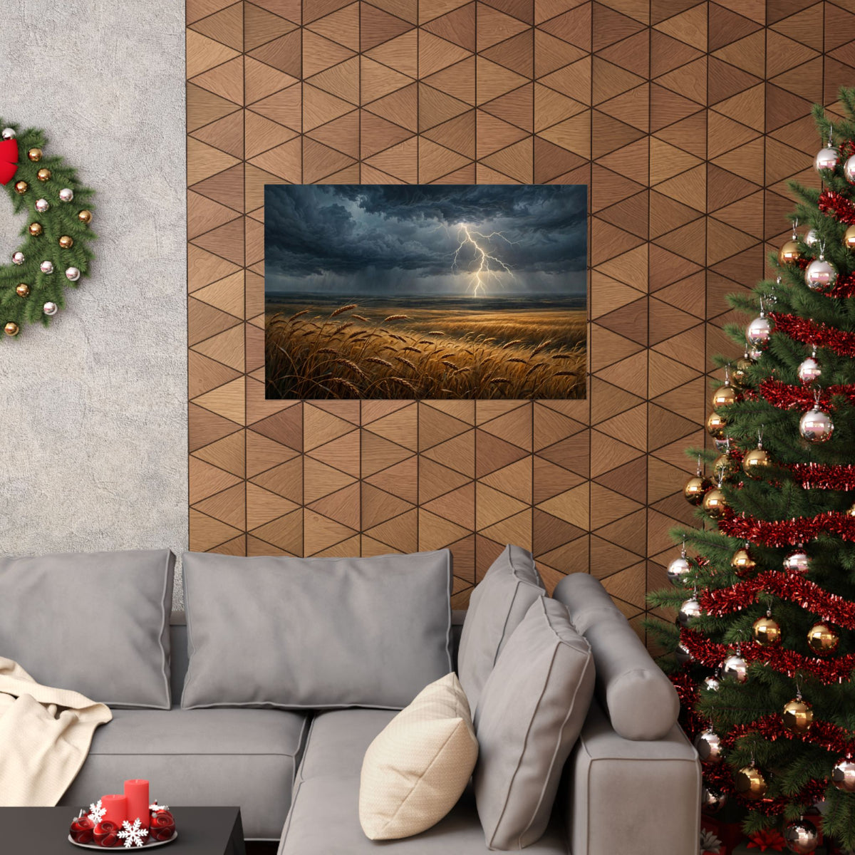 Storm Over the Plains Art Print — Thunderstorm Wheat Field Poster