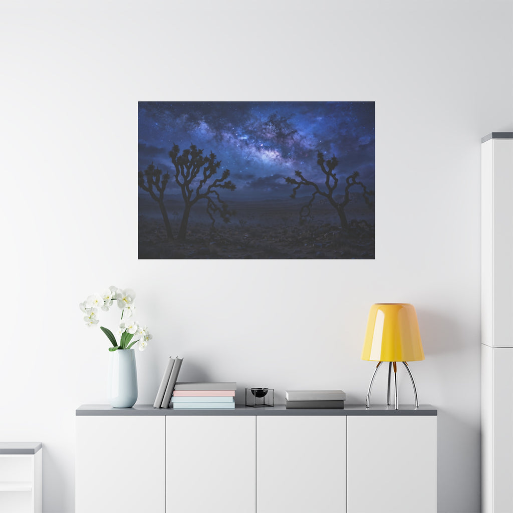 Desert Night Canvas Print — Joshua Tree Milky Way Wall Art
