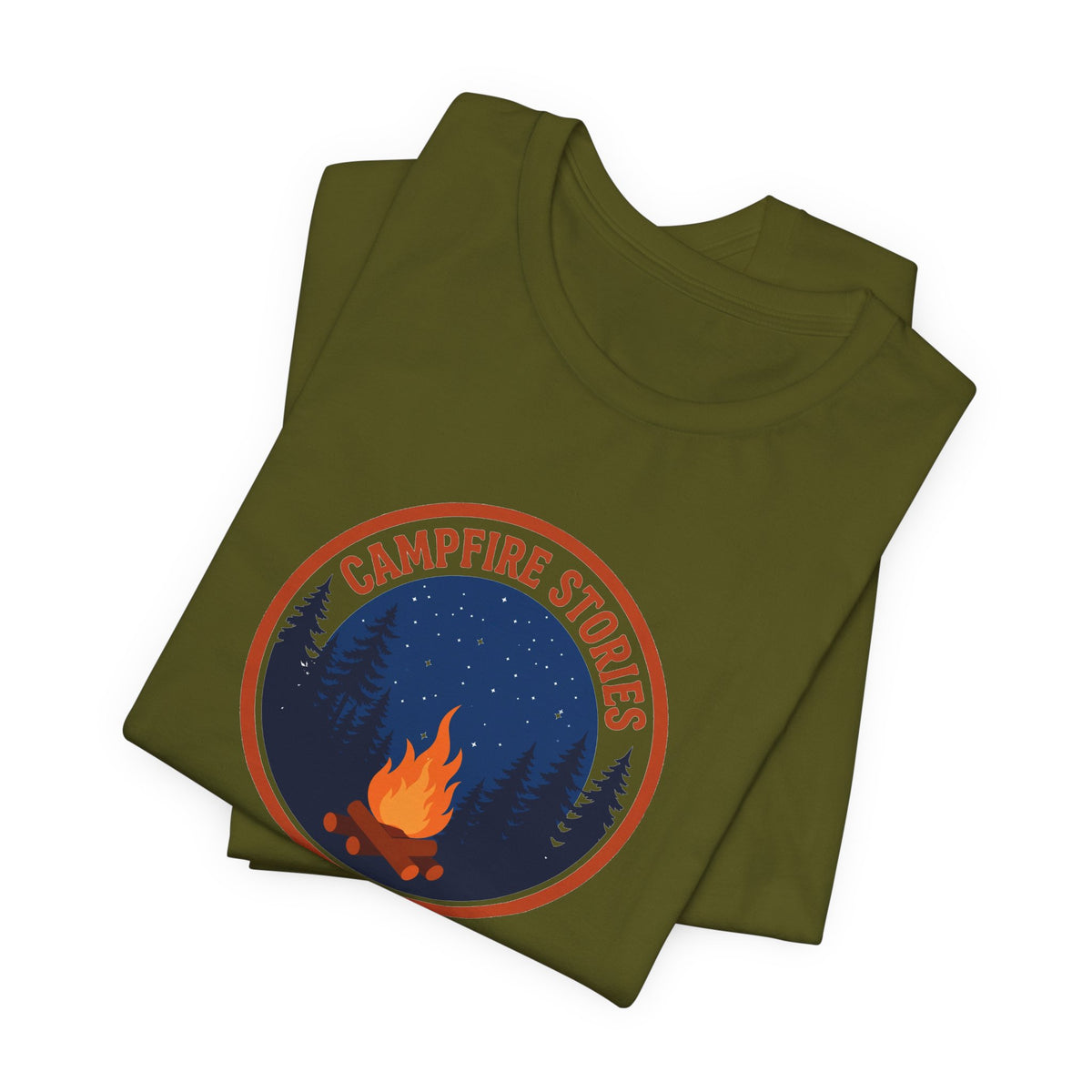 Vintage campfire scene graphic on a Wander Wild Co classic tee