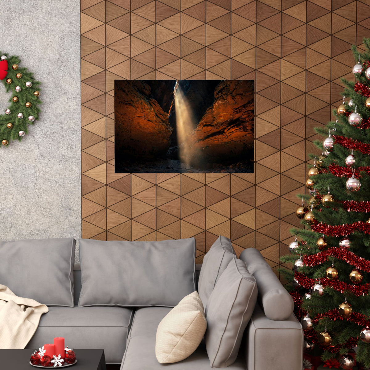 Slot Canyon Light Art Print — Desert Canyon Light Beam Poster