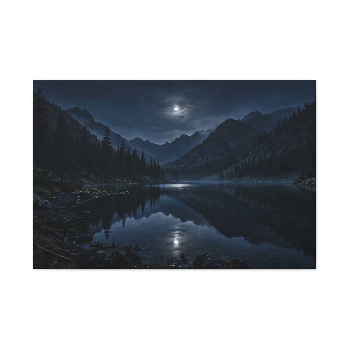 Moonlit Lake — Wander Wild Co Canvas Print