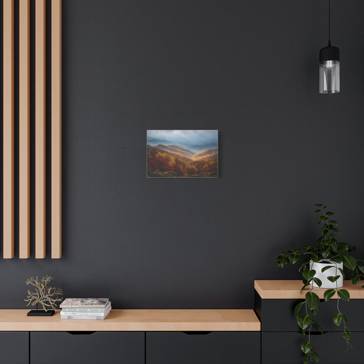 Autumn Ridge Canvas Print — Fall Foliage Mountain Landscape Wall Art