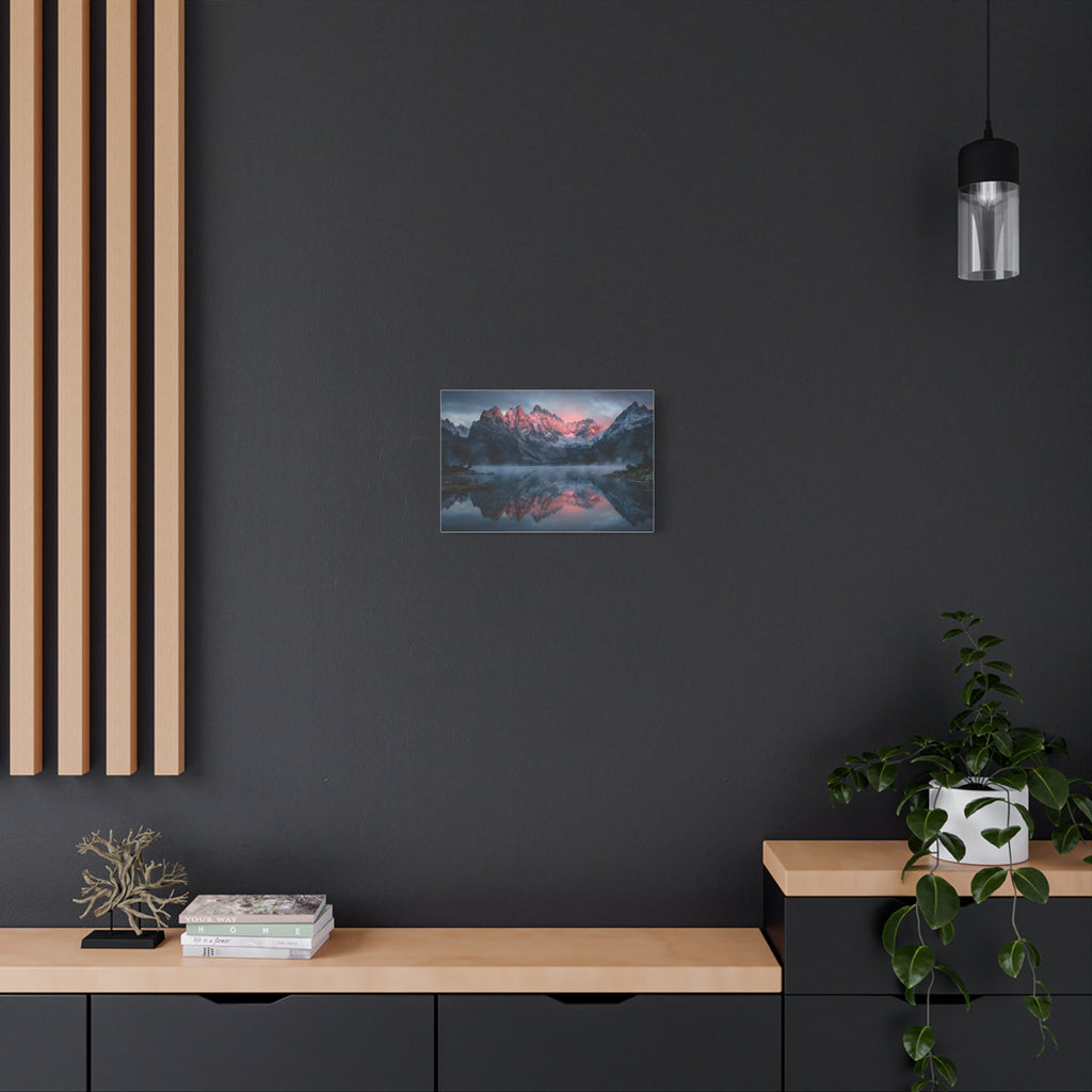 Alpine Dawn Canvas Print — Mountain Sunrise Lake Landscape Wall Art