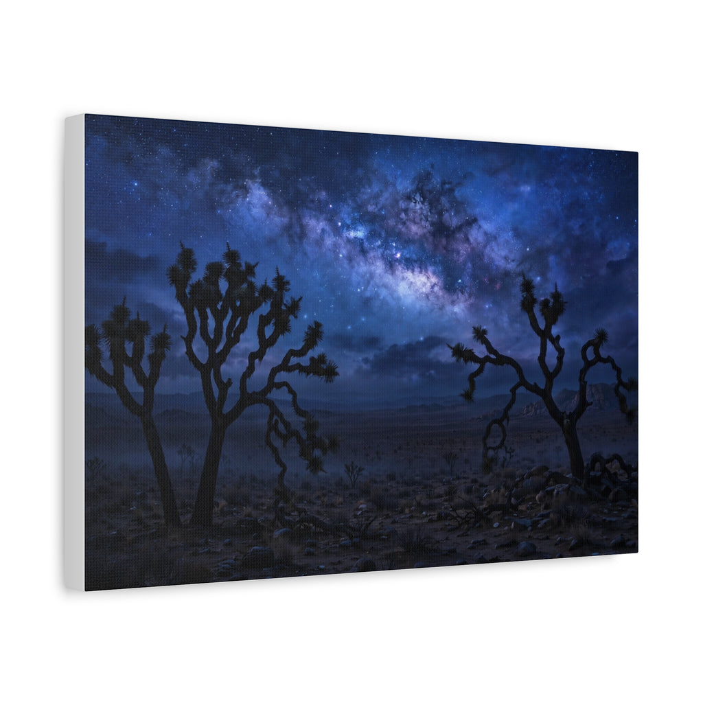 Desert Night Canvas Print — Joshua Tree Milky Way Wall Art