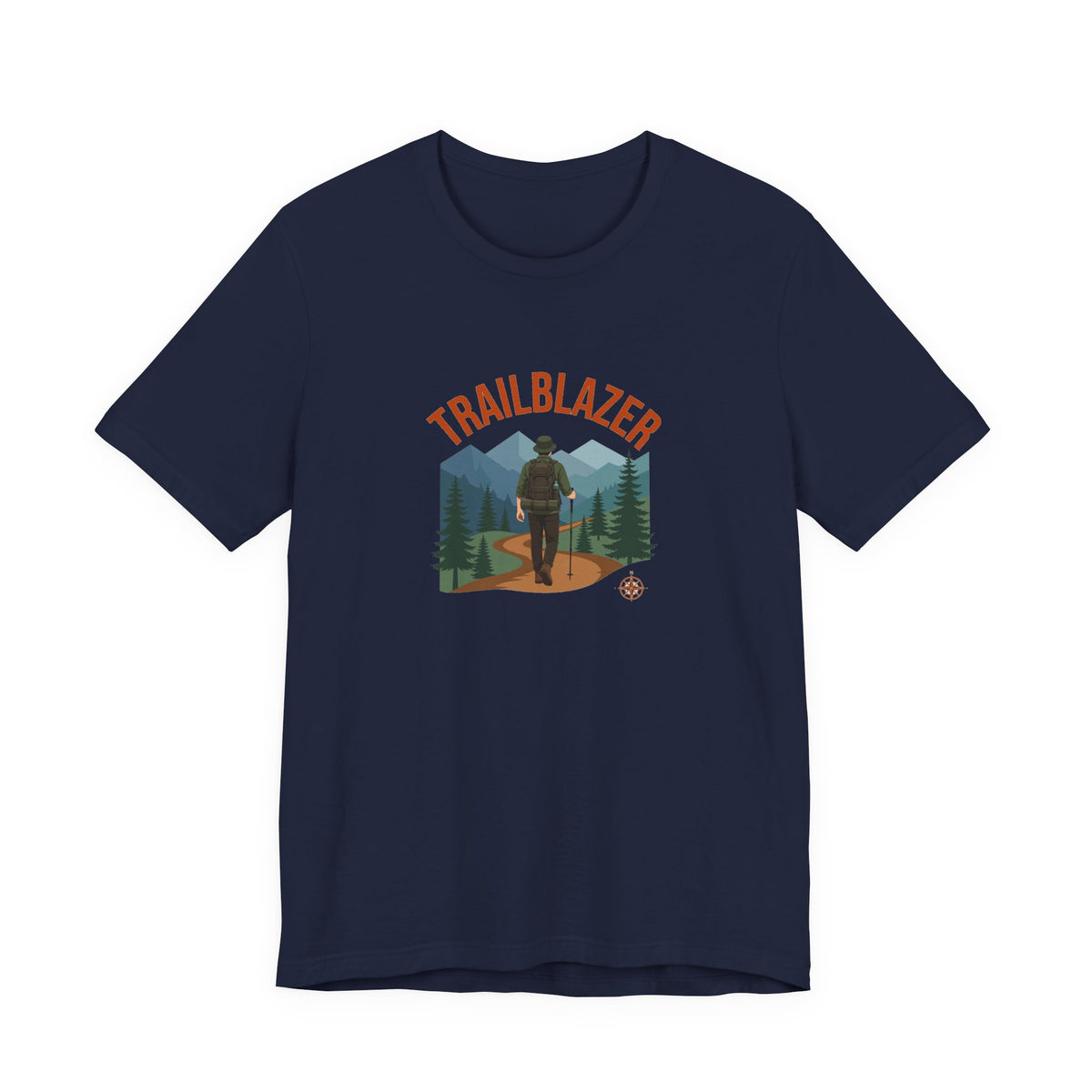 Retro mountain trail badge graphic on a Wander Wild Co vintage classic tee