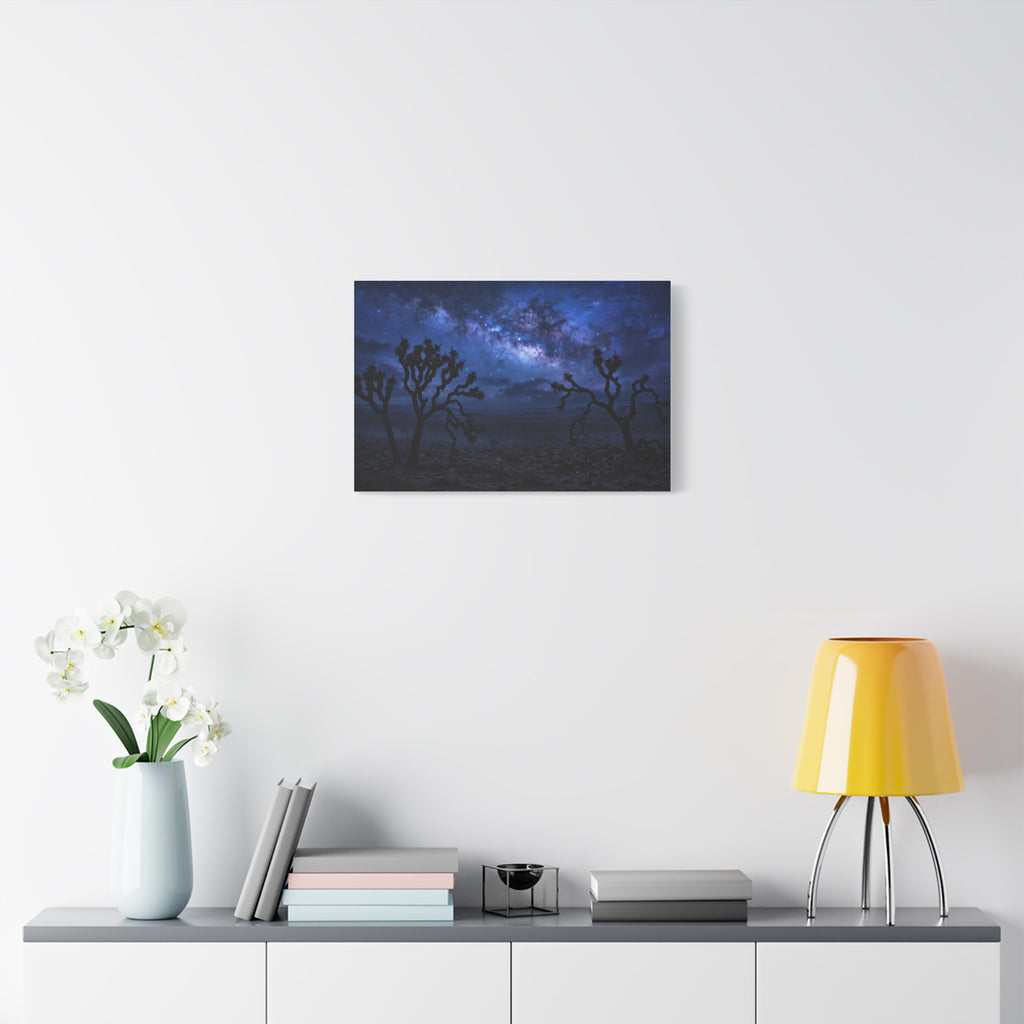 Desert Night Canvas Print — Joshua Tree Milky Way Wall Art