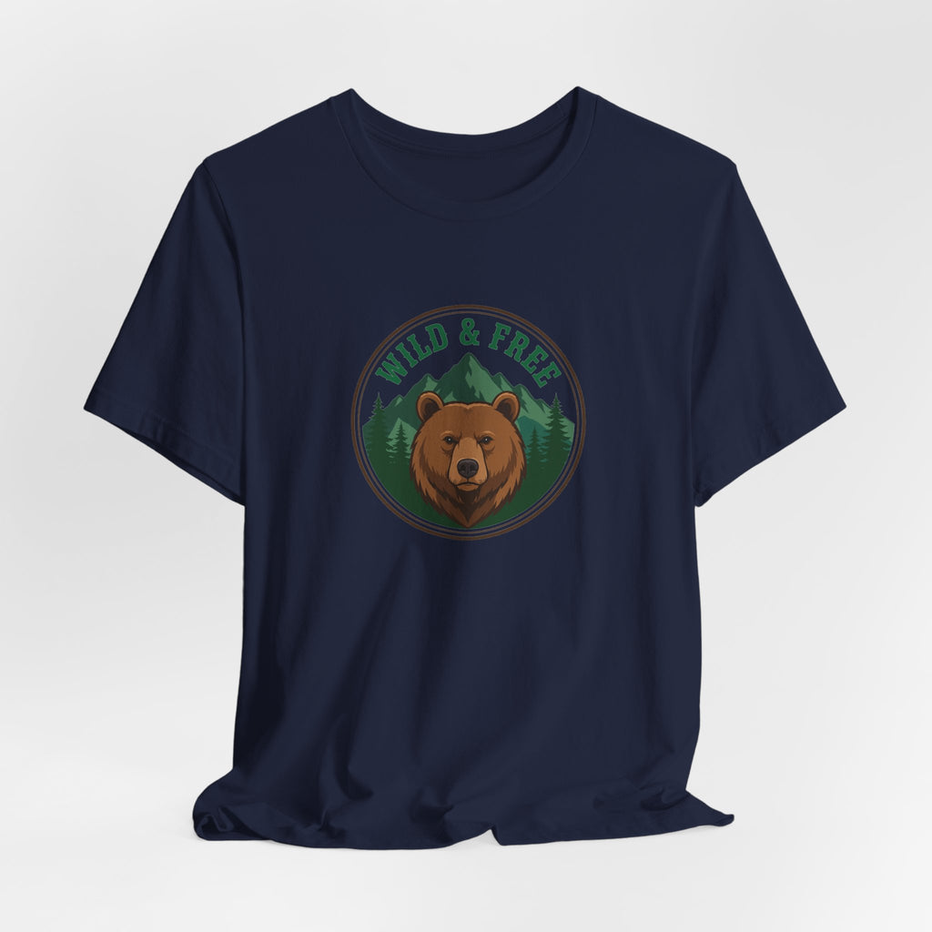 Vintage wild and free wilderness graphic on a Wander Wild Co classic tee