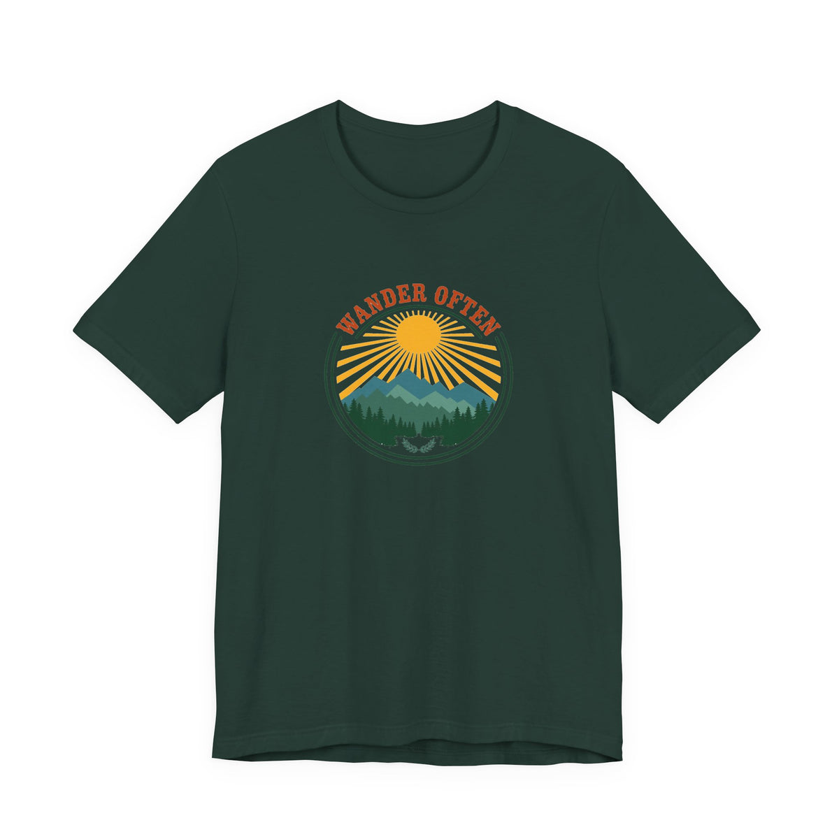 Retro wanderlust badge graphic on a Wander Wild Co vintage classic tee