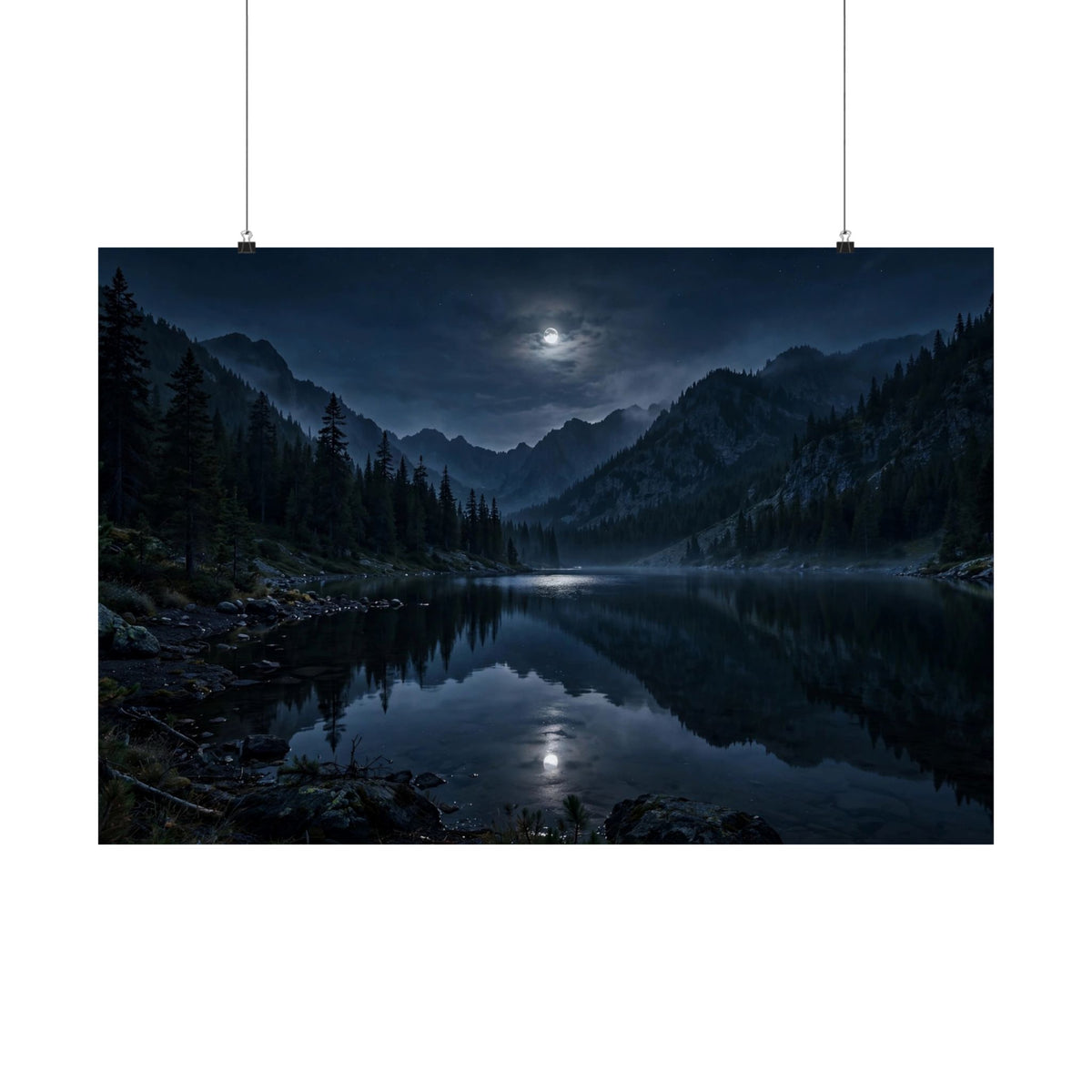 Moonlit Lake — Wander Wild Co Art Print