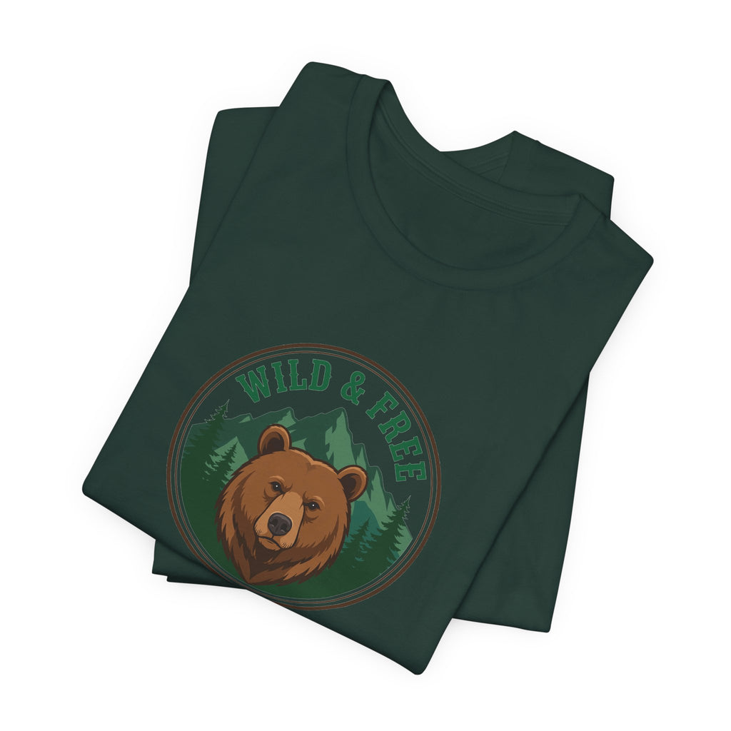 Vintage wild and free wilderness graphic on a Wander Wild Co classic tee