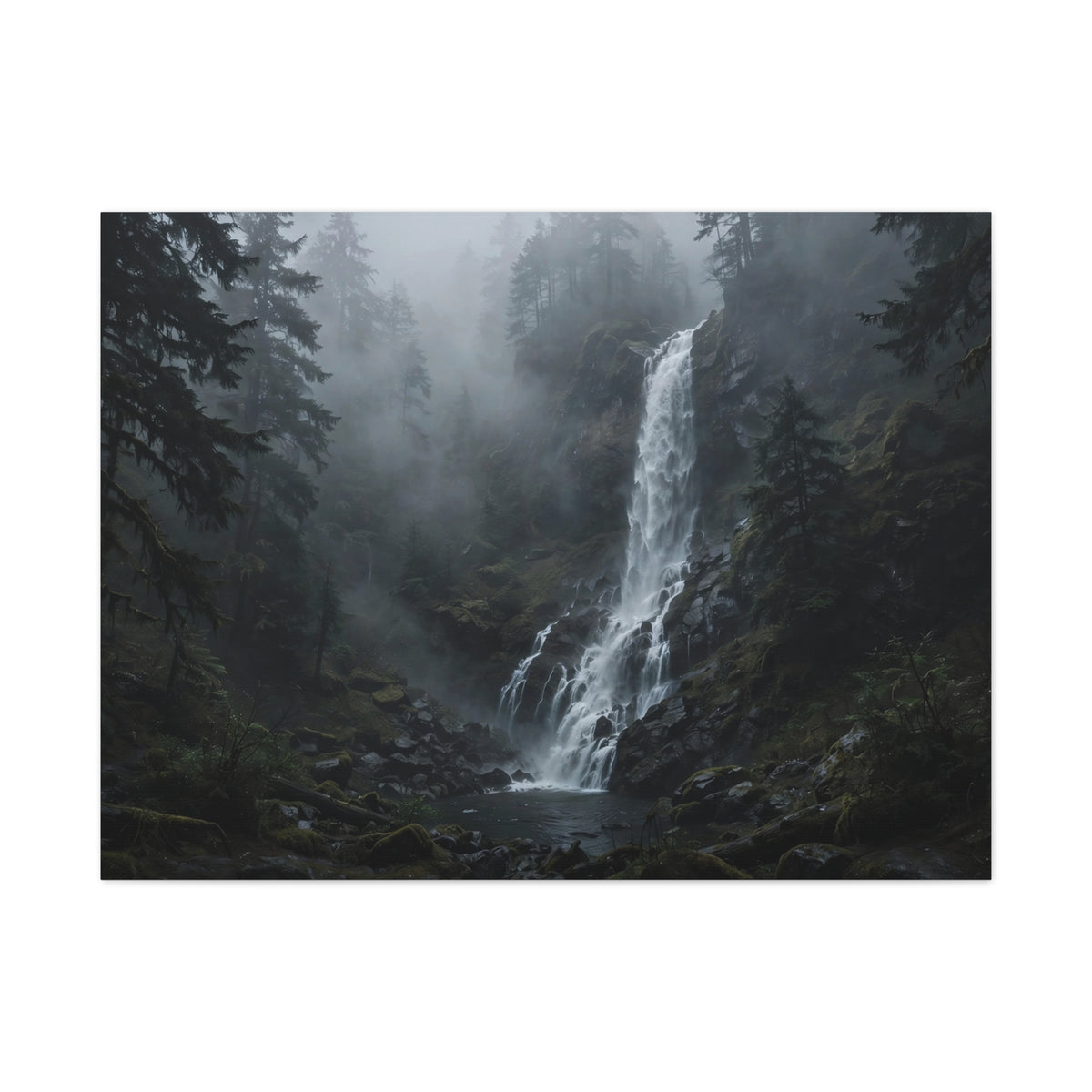 Waterfall in Fog — Wander Wild Co Canvas Print