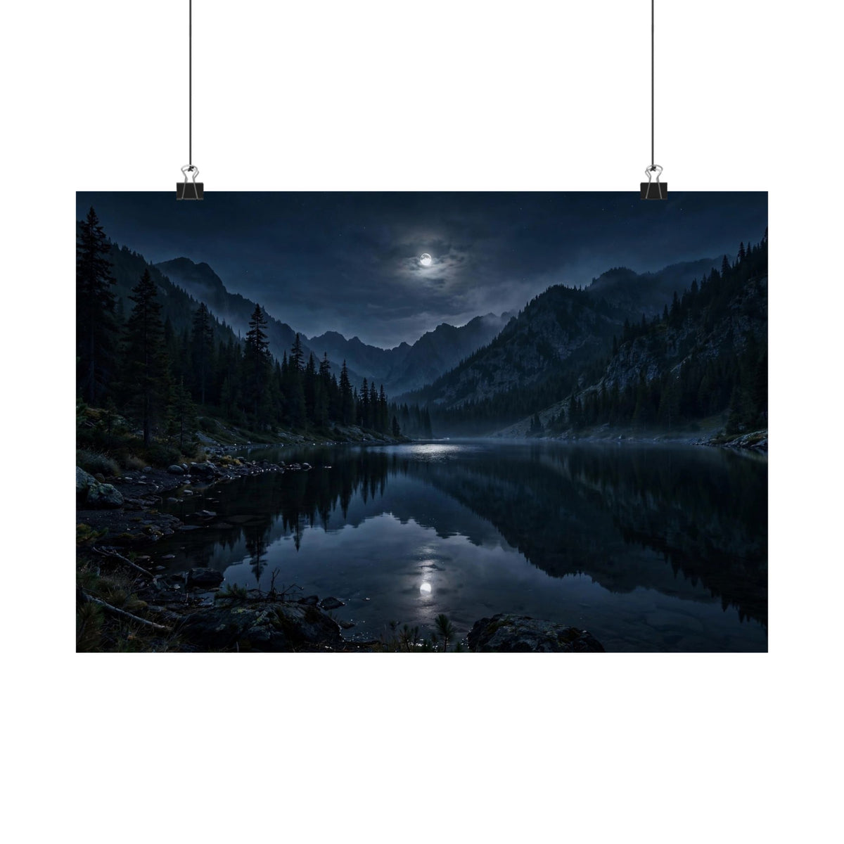 Moonlit Lake — Wander Wild Co Art Print