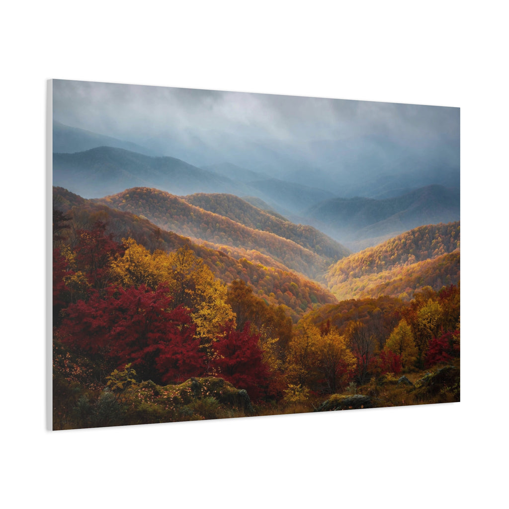 Autumn Ridge Canvas Print — Fall Foliage Mountain Landscape Wall Art