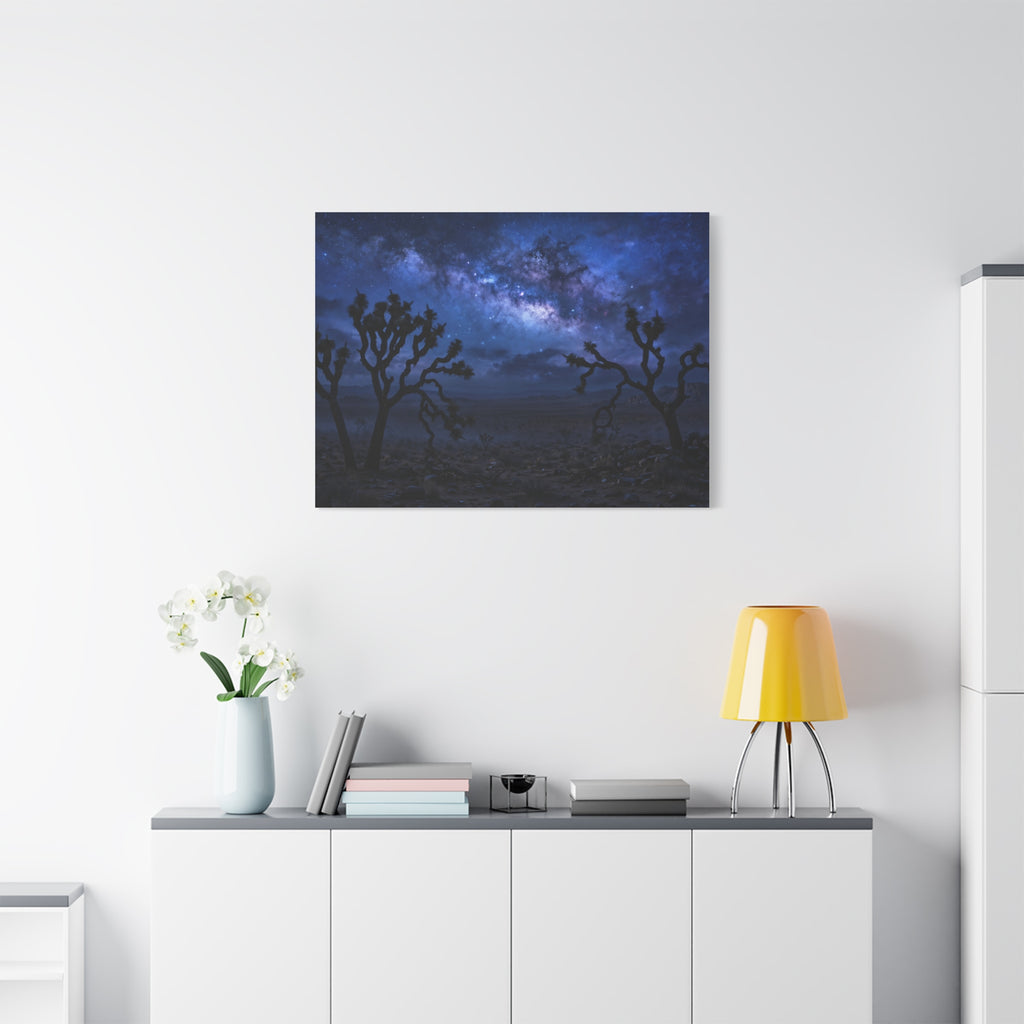 Desert Night Canvas Print — Joshua Tree Milky Way Wall Art