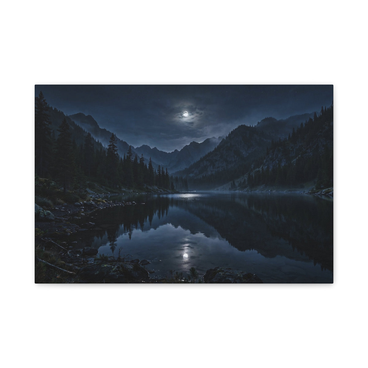 Moonlit Lake — Wander Wild Co Canvas Print