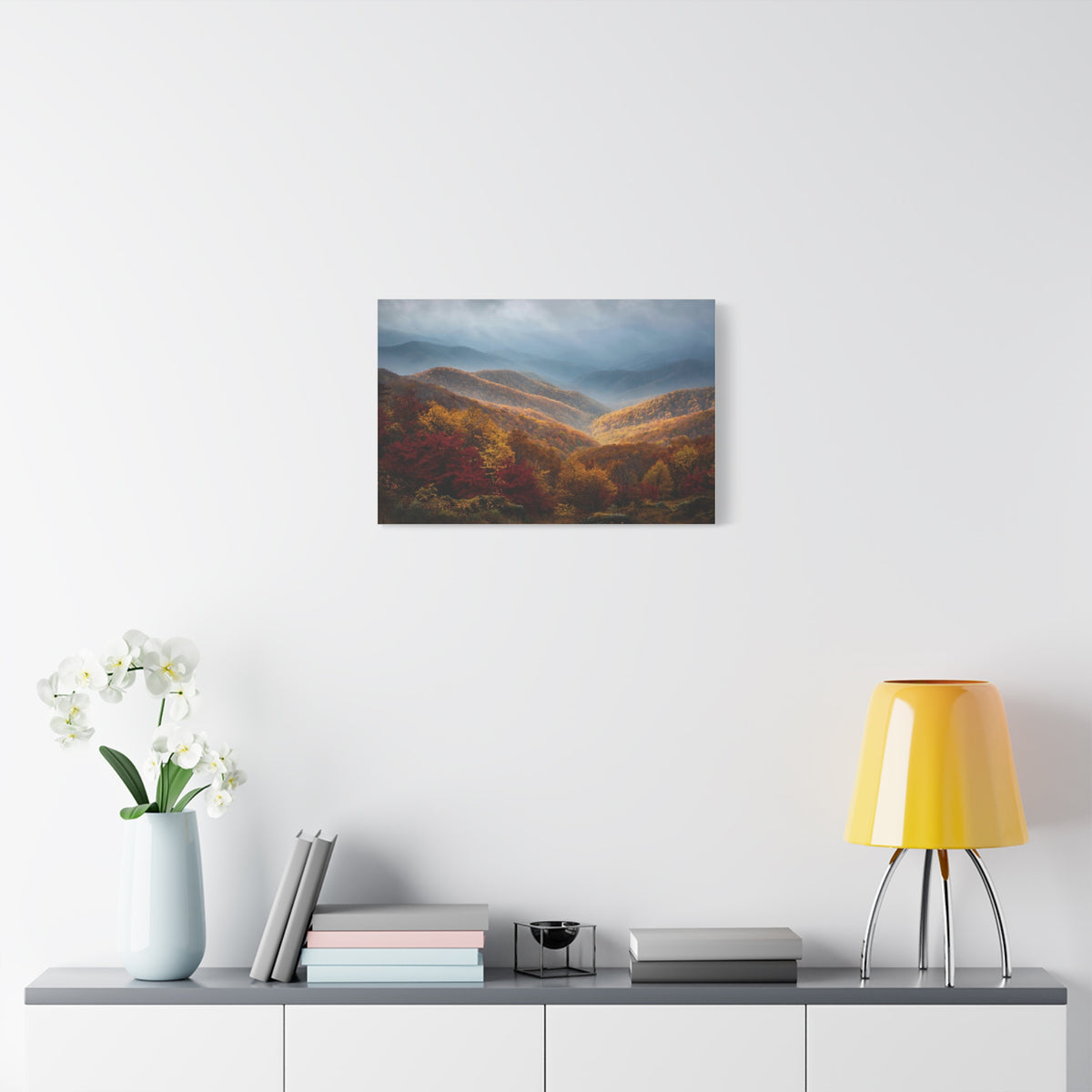 Autumn Ridge Canvas Print — Fall Foliage Mountain Landscape Wall Art