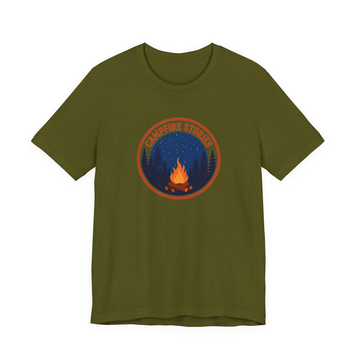 Vintage campfire scene graphic on a Wander Wild Co classic tee