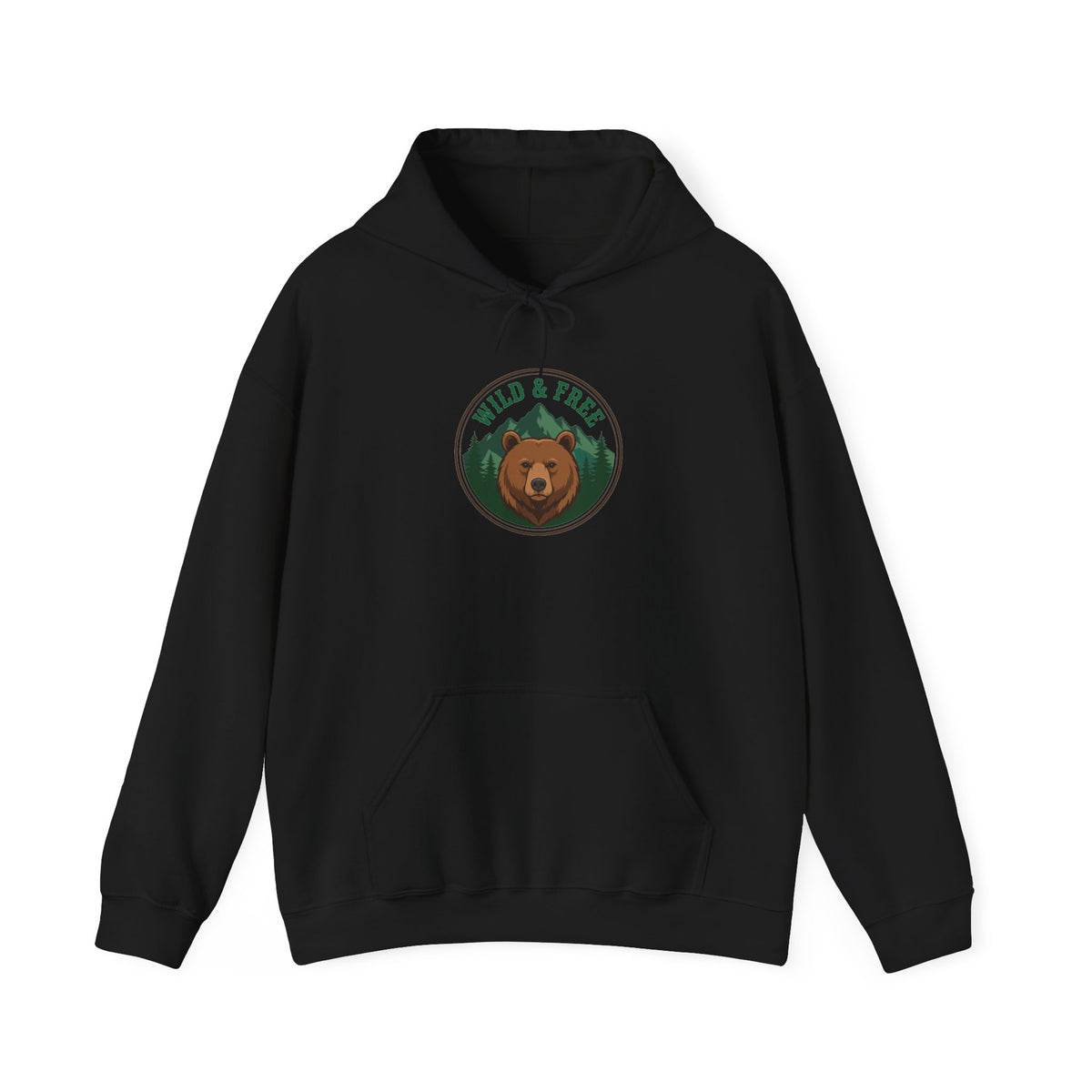 Vintage wild and free wilderness graphic on a Wander Wild Co pullover hoodie