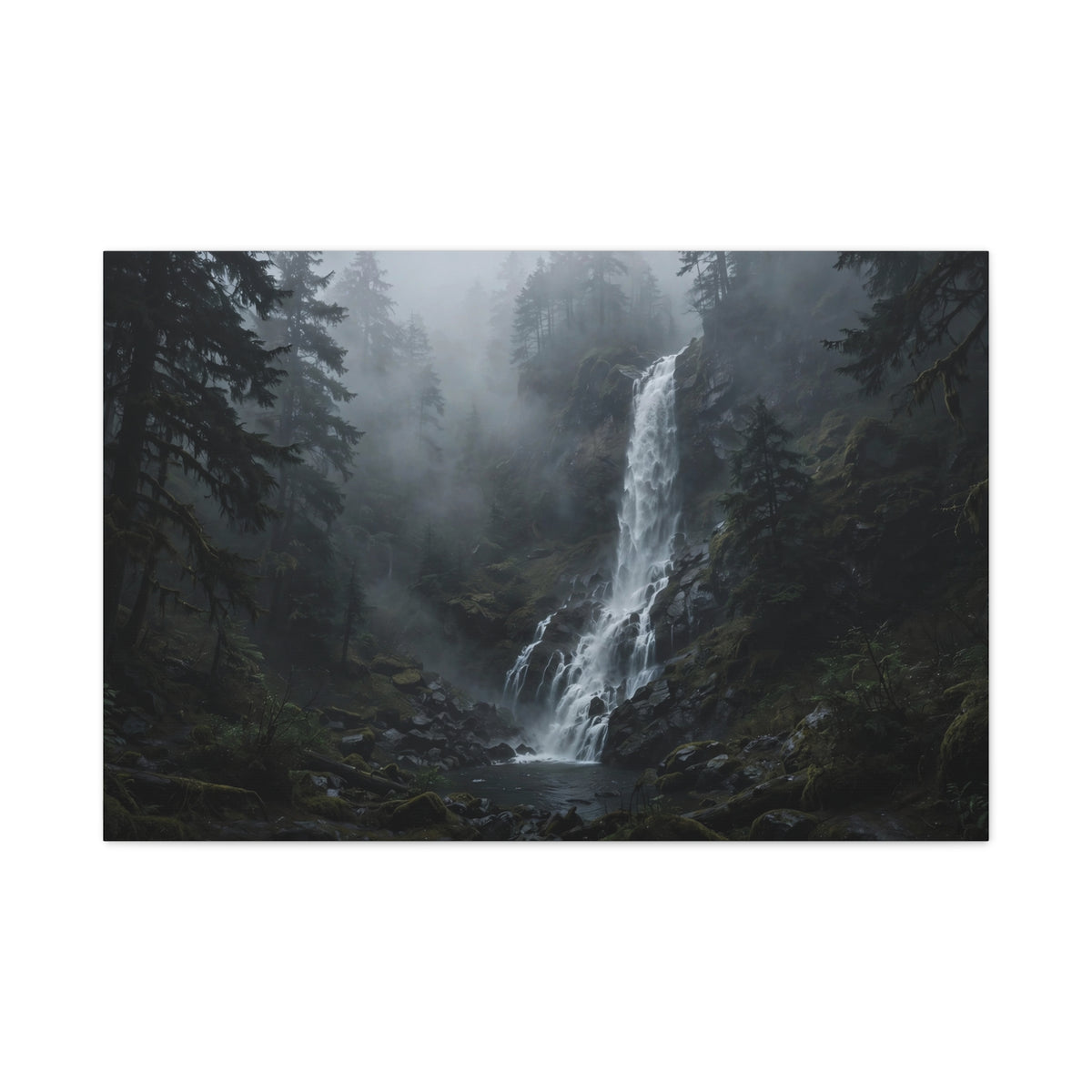 Waterfall in Fog — Wander Wild Co Canvas Print
