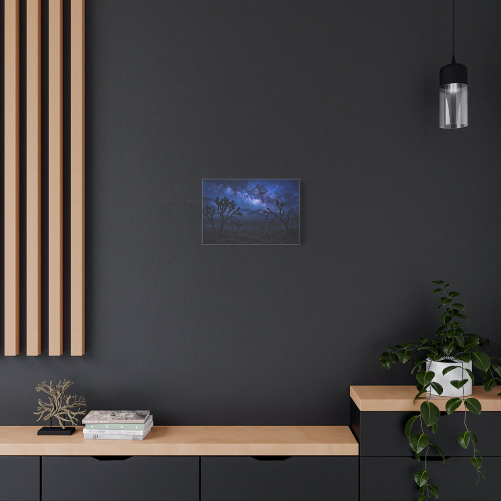 Desert Night Canvas Print — Joshua Tree Milky Way Wall Art