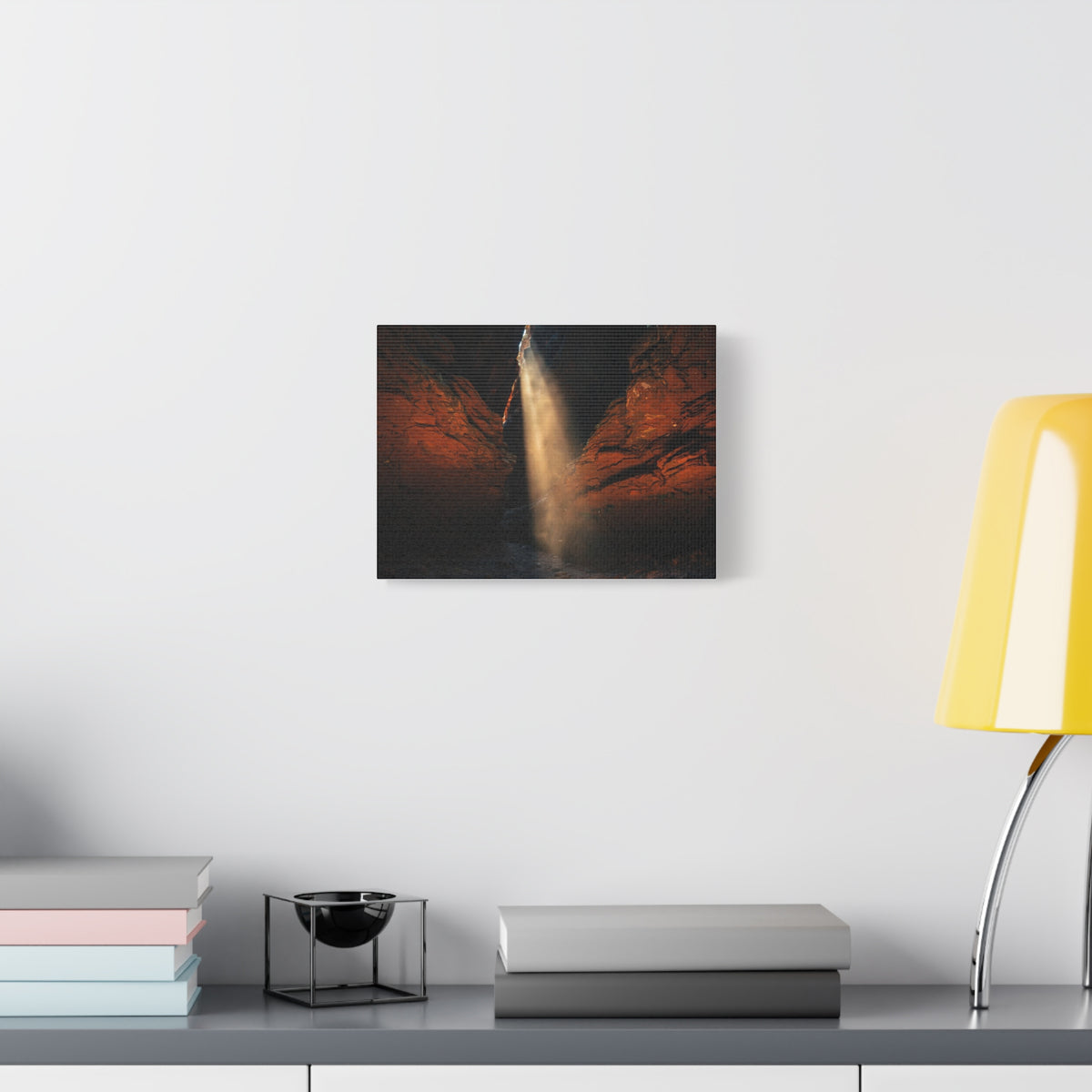 Slot Canyon Light Canvas Print — Red Rock Canyon Sunbeam Wall Art