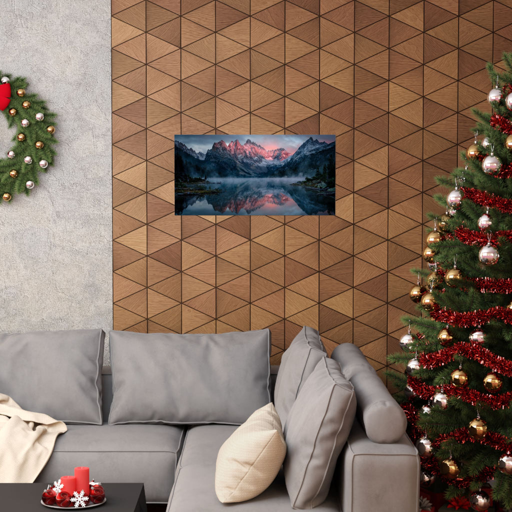 Alpine Dawn Art Print — Alpenglow Mountain Lake Poster