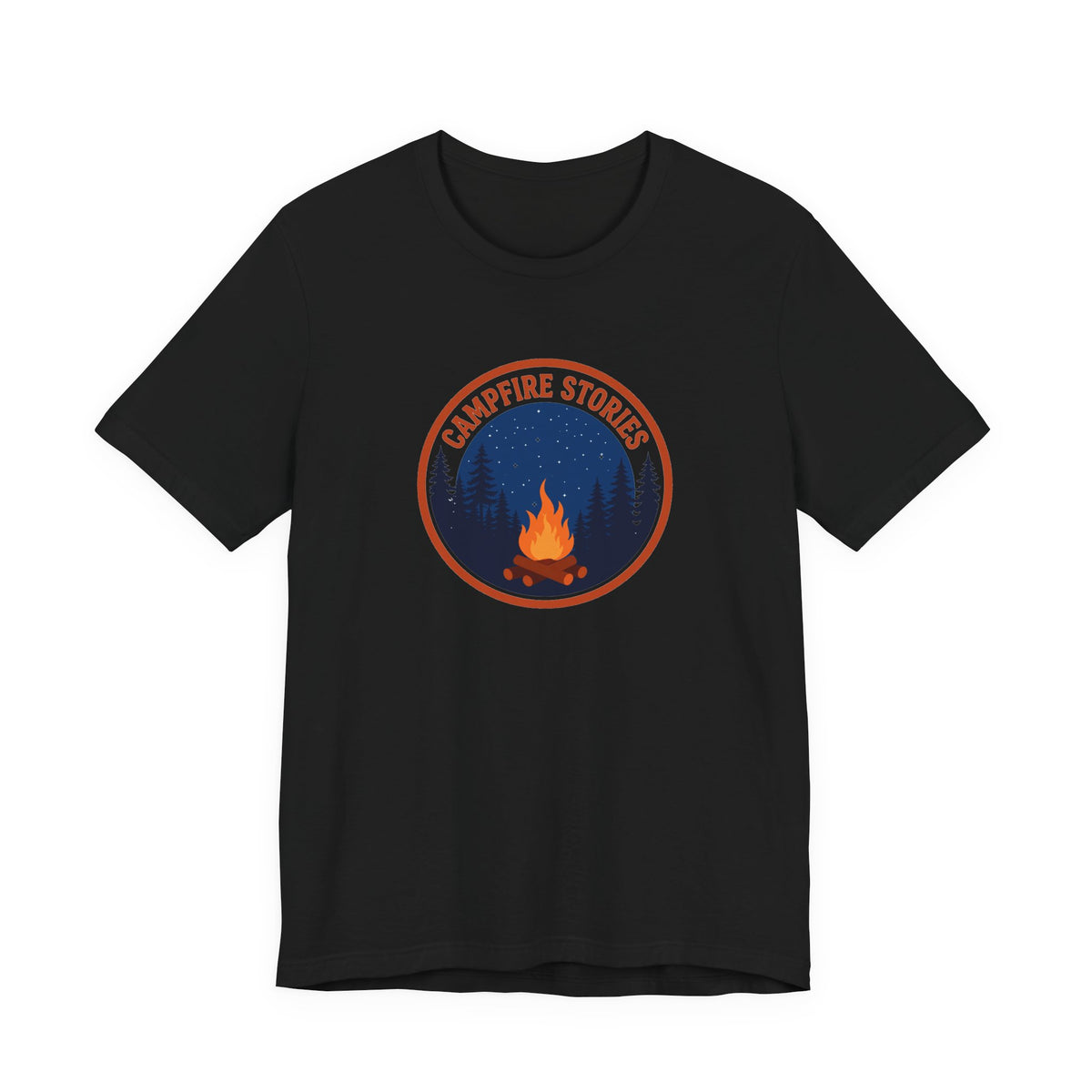Vintage campfire scene graphic on a Wander Wild Co classic tee
