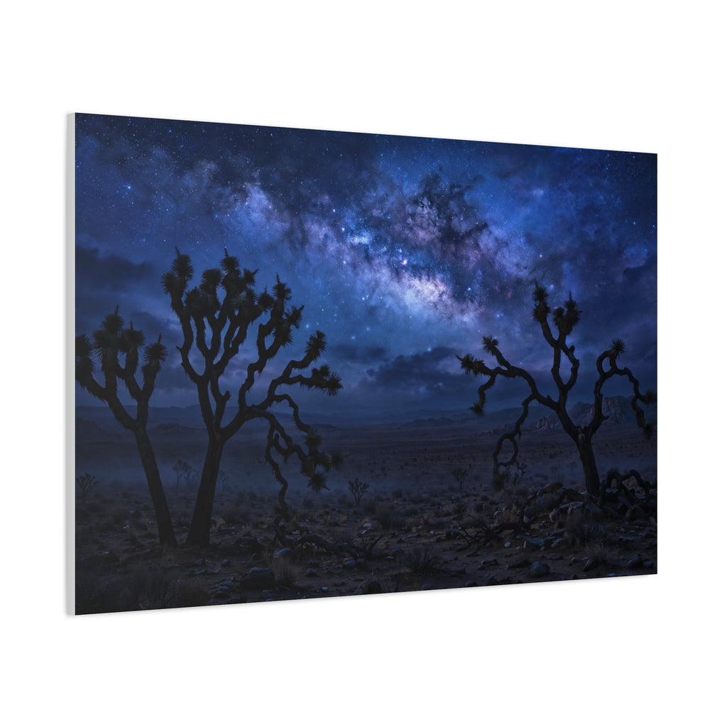 Desert Night Canvas Print — Joshua Tree Milky Way Wall Art