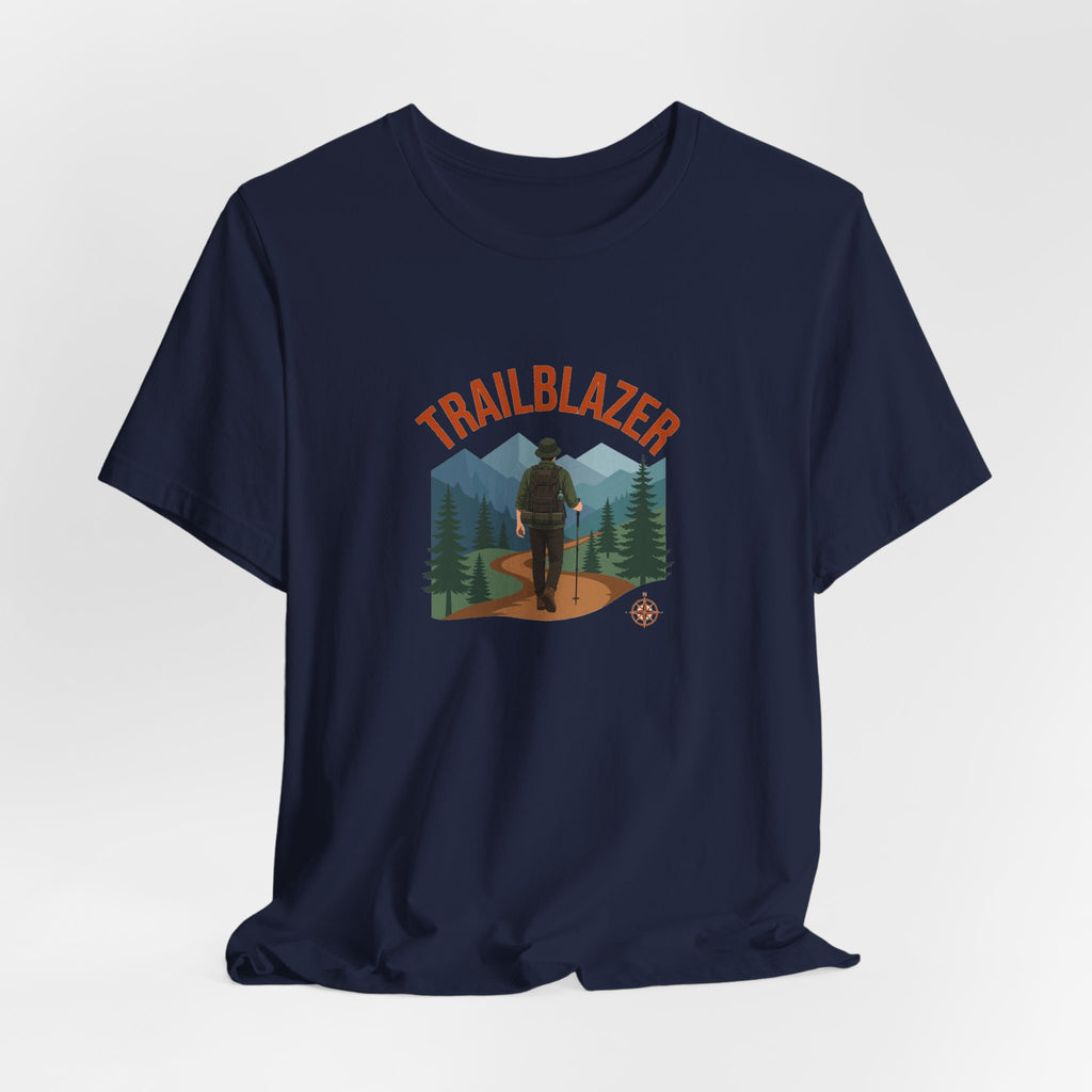 Retro mountain trail badge graphic on a Wander Wild Co vintage classic tee