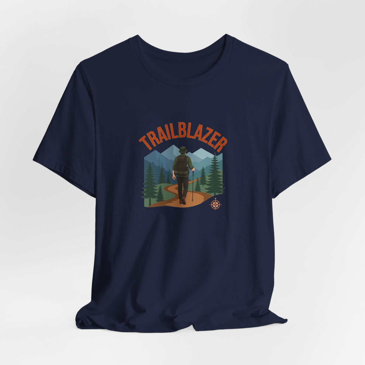 Retro mountain trail badge graphic on a Wander Wild Co vintage classic tee