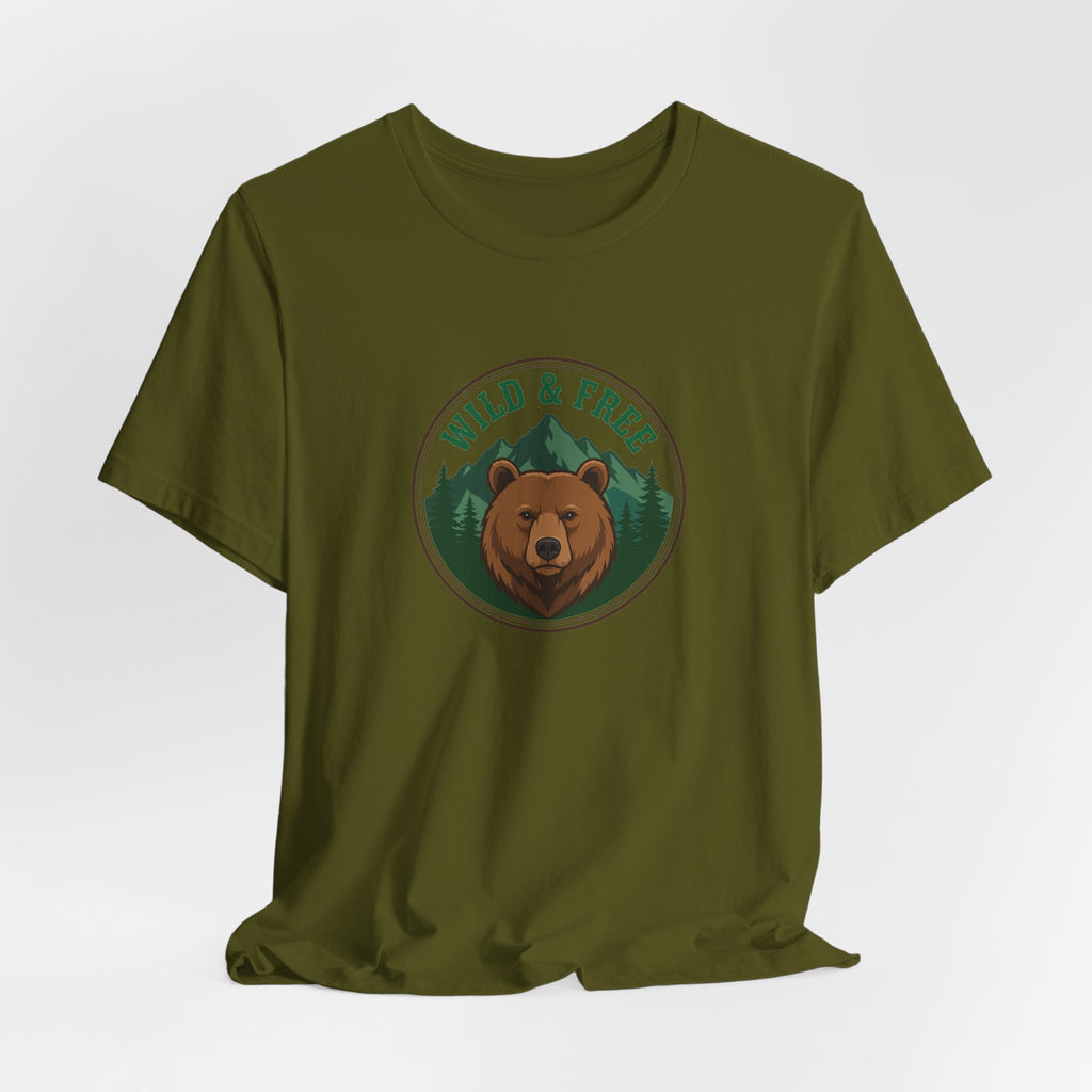 Vintage wild and free wilderness graphic on a Wander Wild Co classic tee