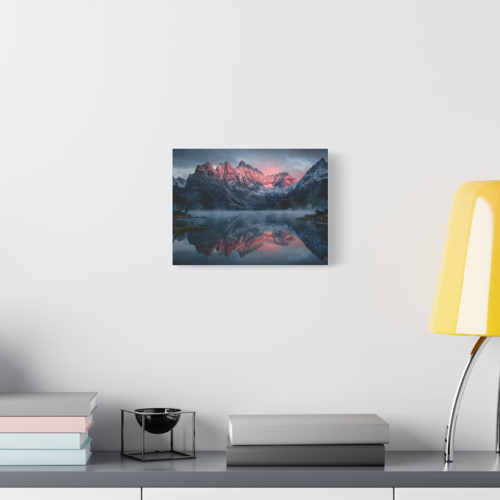 Alpine Dawn Canvas Print — Mountain Sunrise Lake Landscape Wall Art